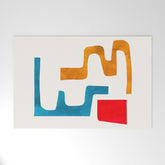 Falling Down' Paper Collage Fun Colorful Shapes Mid Century Minimal Abstract Art by Ejaaz Haniff Welcome Mat
