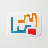 Falling Down' Paper Collage Fun Colorful Shapes Mid Century Minimal Abstract Art by Ejaaz Haniff Bath Mat