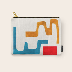 Falling Down' Paper Collage Fun Colorful Shapes Mid Century Minimal Abstract Art by Ejaaz Haniff Carry All Pouch