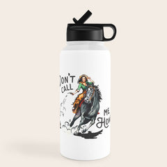 "Don't Call Me Honey" Cowgirl On Horseback Shooting a Rattlesnake Water Bottle