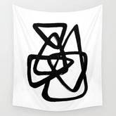 A Family Of Five White Background Wall Tapestry