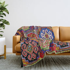 19th Century Armenian Kazak dated 1896 Throw Blanket