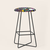 60s 70s psychedelic Modern Christmas Confetti Pattern Stool