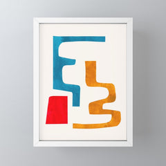 Falling Down' Paper Collage Fun Colorful Shapes Mid Century Minimal Abstract Art by Ejaaz Haniff Mini Art Print
