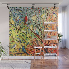 27 Birds Wall Mural