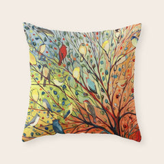 27 Birds Throw Pillow