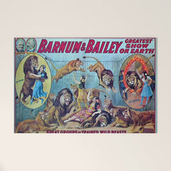 1910 Barnum & Bailey Circus Dancing Lions - M'lle Adgi's Acting Vintage Poster Welcome Mat