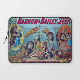 1910 Barnum & Bailey Circus Dancing Lions - M'lle Adgi's Acting Vintage Poster Laptop Sleeve