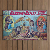 1910 Barnum & Bailey Circus Dancing Lions - M'lle Adgi's Acting Vintage Poster Outdoor Rug