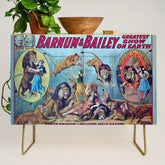 1910 Barnum & Bailey Circus Dancing Lions - M'lle Adgi's Acting Vintage Poster Credenza