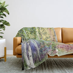 4 season watercolor collection - spring Throw Blanket