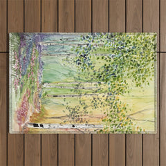 4 season watercolor collection - spring Outdoor Rug