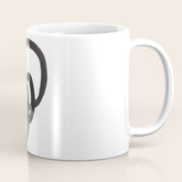 And I Op' Minimalist Ink Line Drawing Abstract Black Brush Strokes Modern Funky Maze by Ejaaz Haniff Coffee Mug