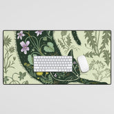 A Cat in the Wildflowers Desk Mat