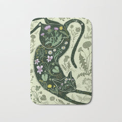 A Cat in the Wildflowers Bath Mat