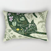 A Cat in the Wildflowers Rectangular Pillow
