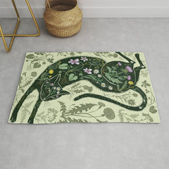 A Cat in the Wildflowers Rug