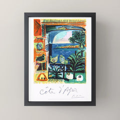 1962 Picasso COTE D'AZUR French Riviera Travel Poster Mini Art Print