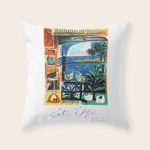 1962 Picasso COTE D'AZUR French Riviera Travel Poster Throw Pillow