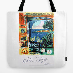 1962 Picasso COTE D'AZUR French Riviera Travel Poster Tote Bag