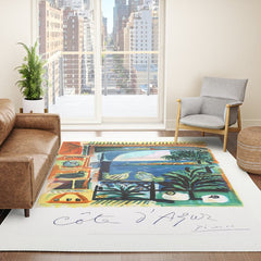 1962 Picasso COTE D'AZUR French Riviera Travel Poster Rug
