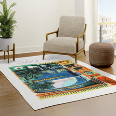 1962 Picasso COTE D'AZUR French Riviera Travel Poster Rug
