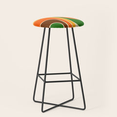 1970s Retro Vintage Style Geometric Design 743 Scandi Stool