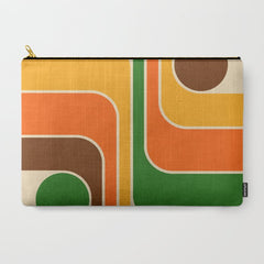 1970s Retro Vintage Style Geometric Design 743 Scandi Carry All Pouch