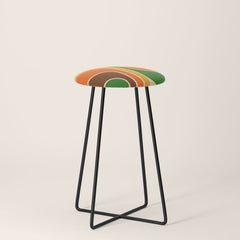 1970s Retro Vintage Style Geometric Design 743 Scandi Stool