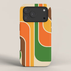 1970s Retro Vintage Style Geometric Design 743 Scandi iPhone Case