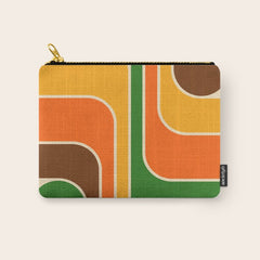 1970s Retro Vintage Style Geometric Design 743 Scandi Carry All Pouch