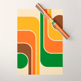 1970s Retro Vintage Style Geometric Design 743 Scandi Wrapping Paper