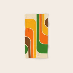 1970s Retro Vintage Style Geometric Design 743 Scandi Bath Towel