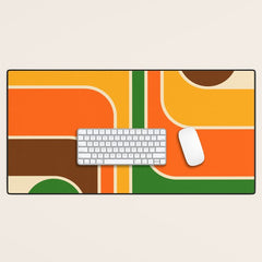 1970s Retro Vintage Style Geometric Design 743 Scandi Desk Mat