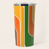 1970s Retro Vintage Style Geometric Design 743 Scandi Travel Mug