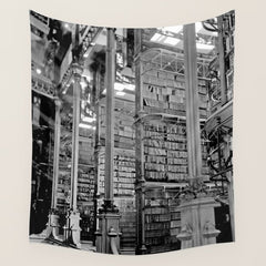 A Book Lover's Dream - Cincinnati Public Library black and white photographs / black and white photo Wall Tapestry