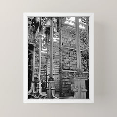 A Book Lover's Dream - Cincinnati Public Library black and white photographs / black and white photo Mini Art Print