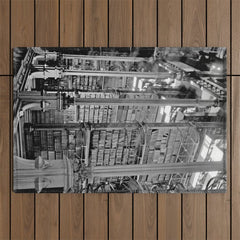 A Book Lover's Dream - Cincinnati Public Library black and white photographs / black and white photo Outdoor Rug