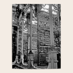 A Book Lover's Dream - Cincinnati Public Library black and white photographs / black and white photo Poster