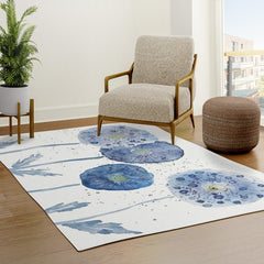 4 indigo abstract dandelion 2 Rug