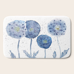 4 indigo abstract dandelion 2 Bath Mat