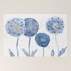 4 indigo abstract dandelion 2 Welcome Mat