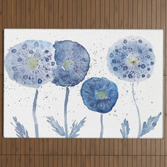 4 indigo abstract dandelion 2 Outdoor Rug