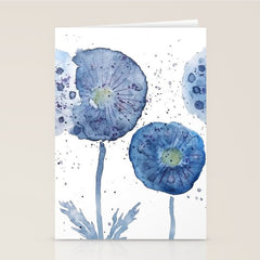 4 indigo abstract dandelion 2 Stationery Card