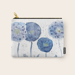 4 indigo abstract dandelion 2 Carry All Pouch