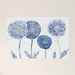 4 indigo abstract dandelion 2 Welcome Mat