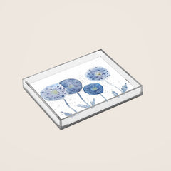 4 indigo abstract dandelion 2 Acrylic Tray
