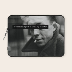 "Should I Kill Myself or Have a Cup of Coffee?" Albert Camus Quote Laptop Sleeve