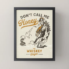 "Don't Call Me Honey" Retro Pinup Cowgirl On Horseback Shooting A Snake V.2 Mini Art Print