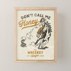 "Don't Call Me Honey" Retro Pinup Cowgirl On Horseback Shooting A Snake V.2 Mini Art Print